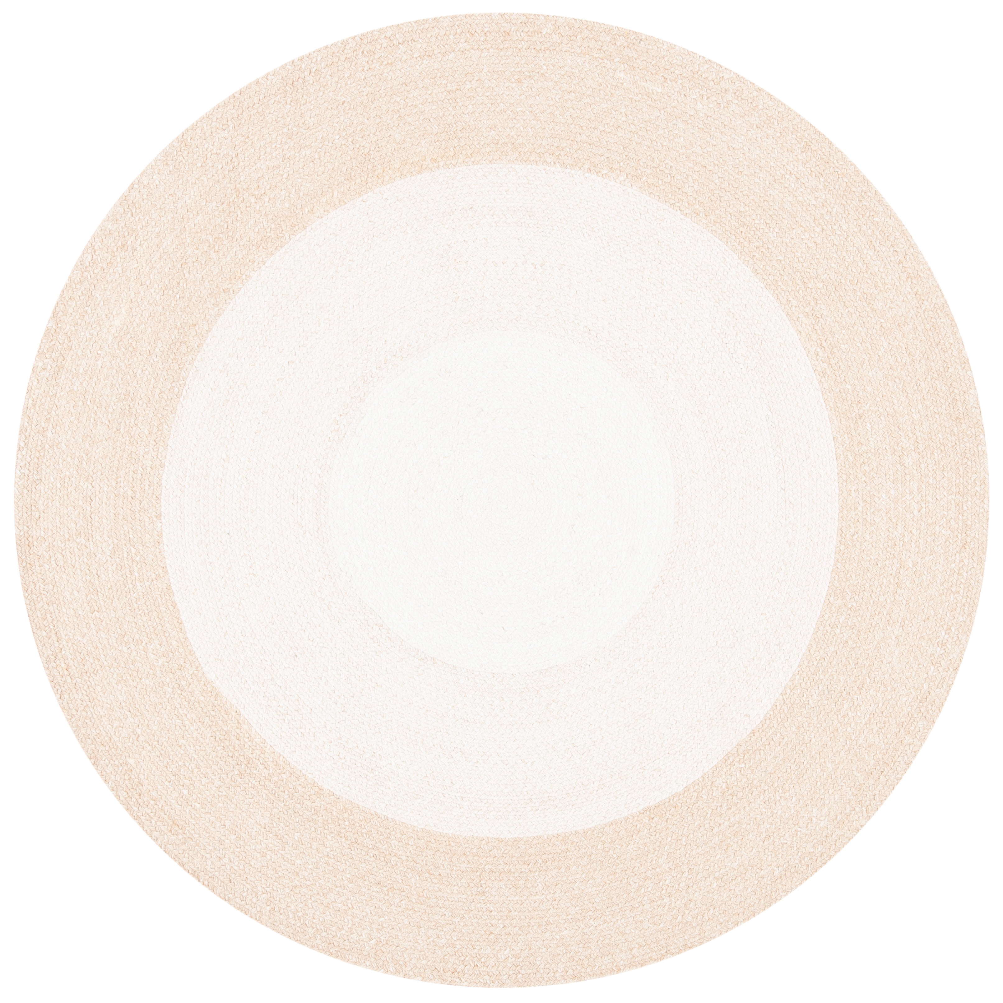 SAFAVIEH Braided Osmond Geometric Polyester Reversible Area Rug, Beige/Ivory, 6' x 6' Round