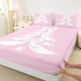 thumbnail image 3 of Manfei Girls Princess Bow-tie Twin Sheet Sets, White Pink Christmas Tree Twin Fitted Sheet, Kawaii Cute Cartoon Flat Sheet, Luxury Bedroom Decor, 3pcs, 3 of 7