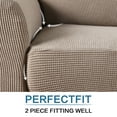 thumbnail image 3 of H.VERSAILTEX 2-Piece Jacquard Spandex XL Sofa Stretch Slipcover, Sand, 3 of 6