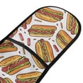 thumbnail image 2 of Dailycode Double Sided Oven Mitt with Loop Heat Resistant Kitchen Long Potholders 7" x 35" Hand-drawn Hot Dog, 2 of 6