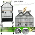 thumbnail image 6 of Alden Design 57" Rolling Metal Parrot Cage Bird with Open Top, Black, 6 of 11