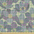thumbnail image 2 of Ambesonne Floral Fabric by the Yard Upholstery, Vintage Design Violet Flower, 1 Yard, Multicolor, 2 of 5