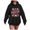 Black, variant on She Is A Fighter Sweat Shirts for Womens Oversized Tops Cute Fall Clothes Casual Sweatshirts Letter Flower Print Hooded Pullover with Pocket
