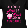 thumbnail image 4 of Inktastic Valentines Day All You Need is Love and Cupcakes Women's Plus Size V-Neck T-Shirt, 4 of 5