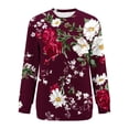 thumbnail image 4 of Cavosen Womens Crewneck Sweatshirt Floral Print Hoodie Long Sleeve Comfortable Pullover Trendy Going Out Outfits, 4 of 6
