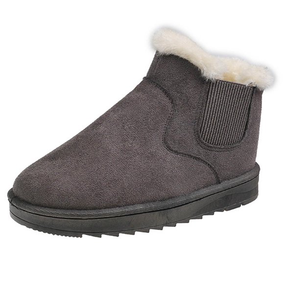 Wyzesi Brown Boots Winter Shoes Women's Snow Short Shaft Warm Lined Winter Comfortable Flat Shoes Non Outdoor Low Size Cold Winter Boots for Women