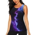 thumbnail image 1 of Fotbe Purple And Blue Nebula Blusas Sin Mangas para Mujer – Estilo Casual, Corte Suelto, Slim-Fit, Cuello Redondo Deportivo, Tops de Verano para Gimnasio y Yoga-X-Large, 1 of 7