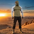 thumbnail image 6 of Bbyeadc Fishing Shirt for Men Sun Protection Shirt with Mask Long Sleeve Breathable Rash Guard for Swimming Sailing Boating,Army Green (S), 6 of 7