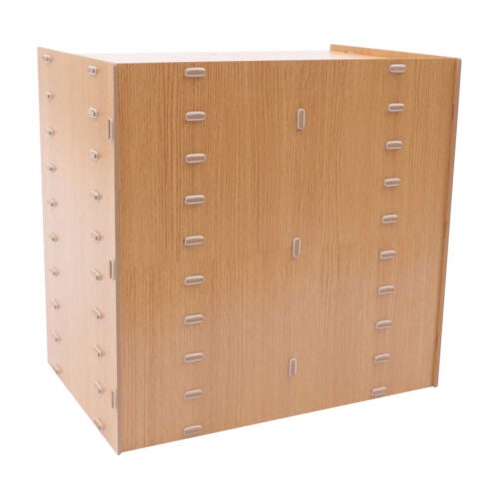 18 Grids File Rack Organizer Golden Wood Folder Holder Floor / Desk Mounted