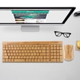 thumbnail image 3 of Peine para teclado y ratón de madera de bambú ultrafino inalámbrico Bling Bling KG201+MG94-N resistente al agua decorativo, 3 of 7