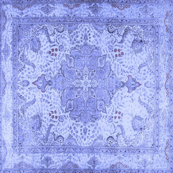 Ahgly Company Indoor Square Persian Blue Traditional Area Rugs, 5' Square