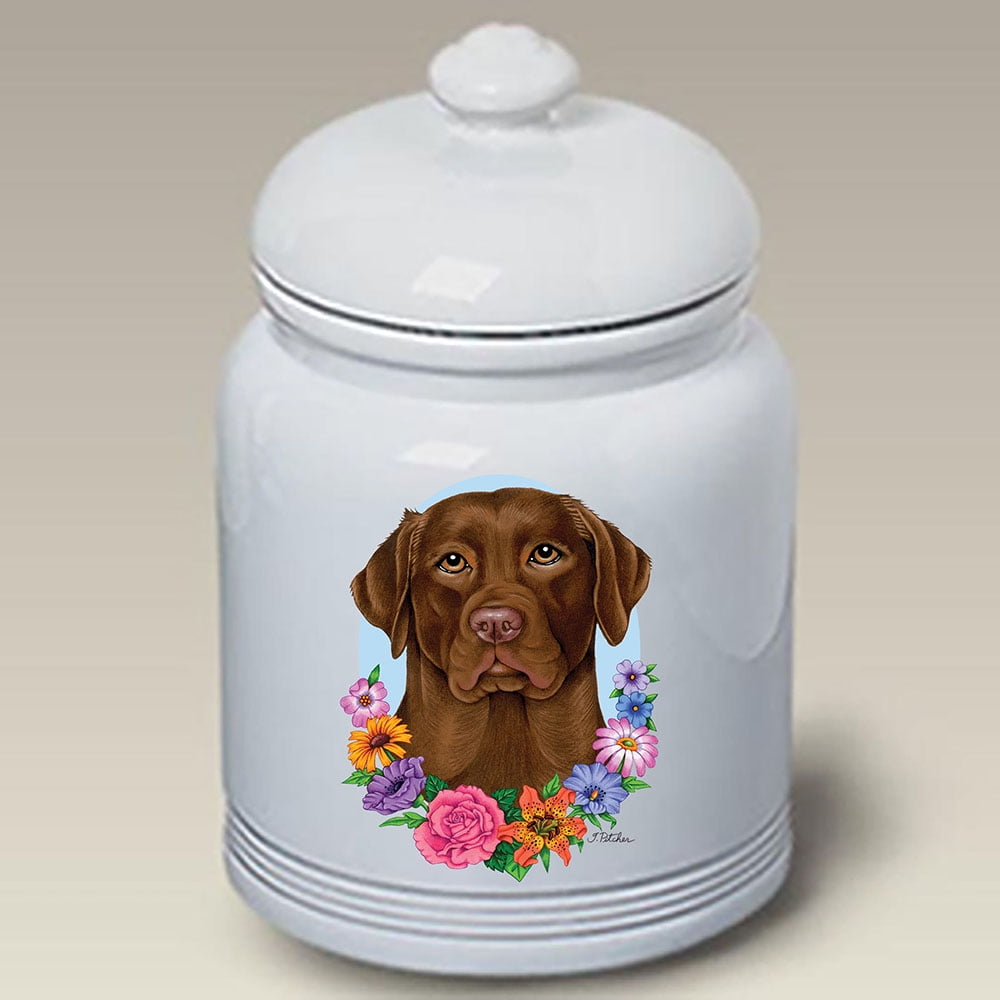 Chocolate Labrador Best of Breed Ceramic Doggie Treat Jar