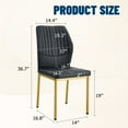 thumbnail image 5 of SUDICA Simple Chair - PU Material High Resilience Dining Chair with Metal Gold Leg.The Chair Back Has a Vertical Stripe Design with Smooth and Uniform Lines., 5 of 8