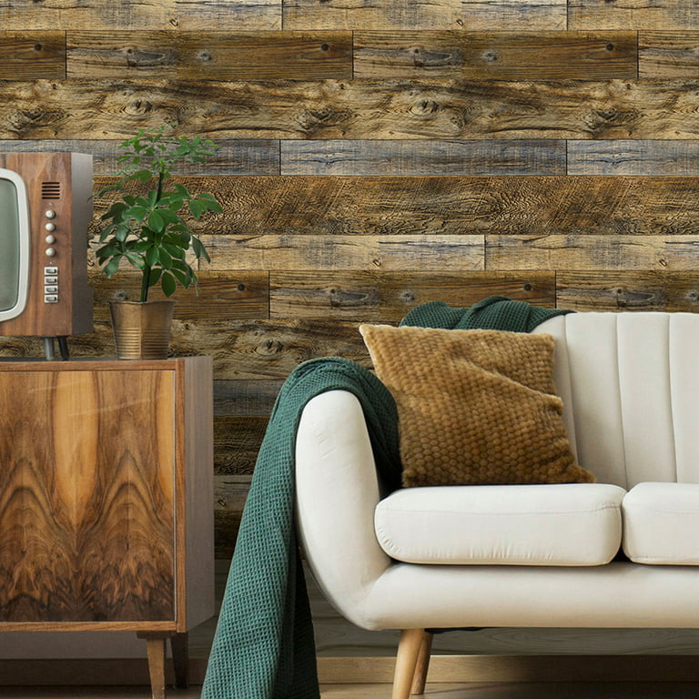 Yipa Wood Wallpaper Distressed Wood Peel and Stick Wallpaper Removable Wall  Paper Self Adhesive Wooden Covering Vintage Wood Panel Interior Film  Surfaces Easy to Clean and Used 