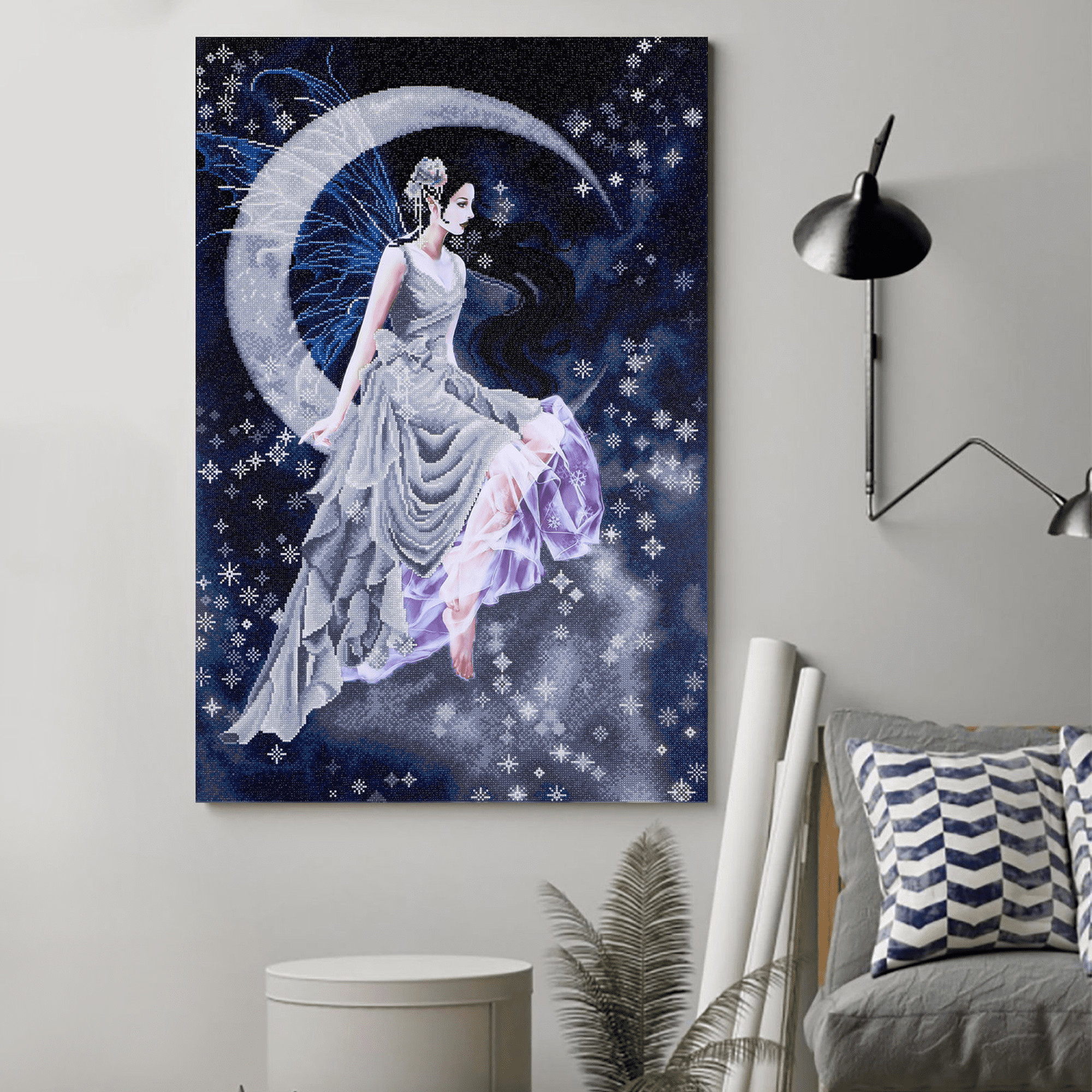 Diamond Dotz Frost Moon Fairy Diamond Painting Kits for Adults - Diamond Art Kits a Relaxing Creative Craft Kit with Dotz Gems  39.4"x39.4"