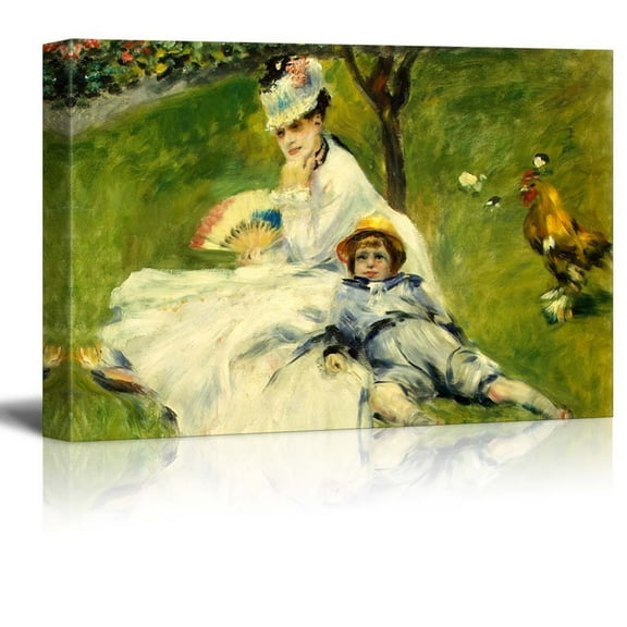 wall26 - Madame Monetand her Son by Pierre Auguste Renoir - Impressionist Modern Art - Canvas Art Home Art - 16x24 inches
