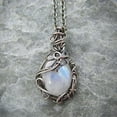 thumbnail image 2 of BKBP Vintage Wrapped Moonstone Necklace Personalise for Women Moon Stone Memorial Pendant Jewelry Gift Waterproof Dainty Choker Necklace Charm Necklace Gift Jewerlry, 2 of 5