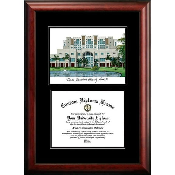 Campus Images FL984D-1185 8.5 x 11 in. Florida International University Diplomate Diploma Satin Mahogany Frame