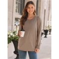 thumbnail image 6 of Womens Long Sleeve Tops Dressy Casual Shirts Pleated Crewneck Basic Blouses Fall Trendy Outfits, 6 of 6