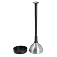 thumbnail image 4 of mDesign Bathroom Toilet Bowl Plunger and Cover - Black/Brushed Stainless Steel, 4 of 6