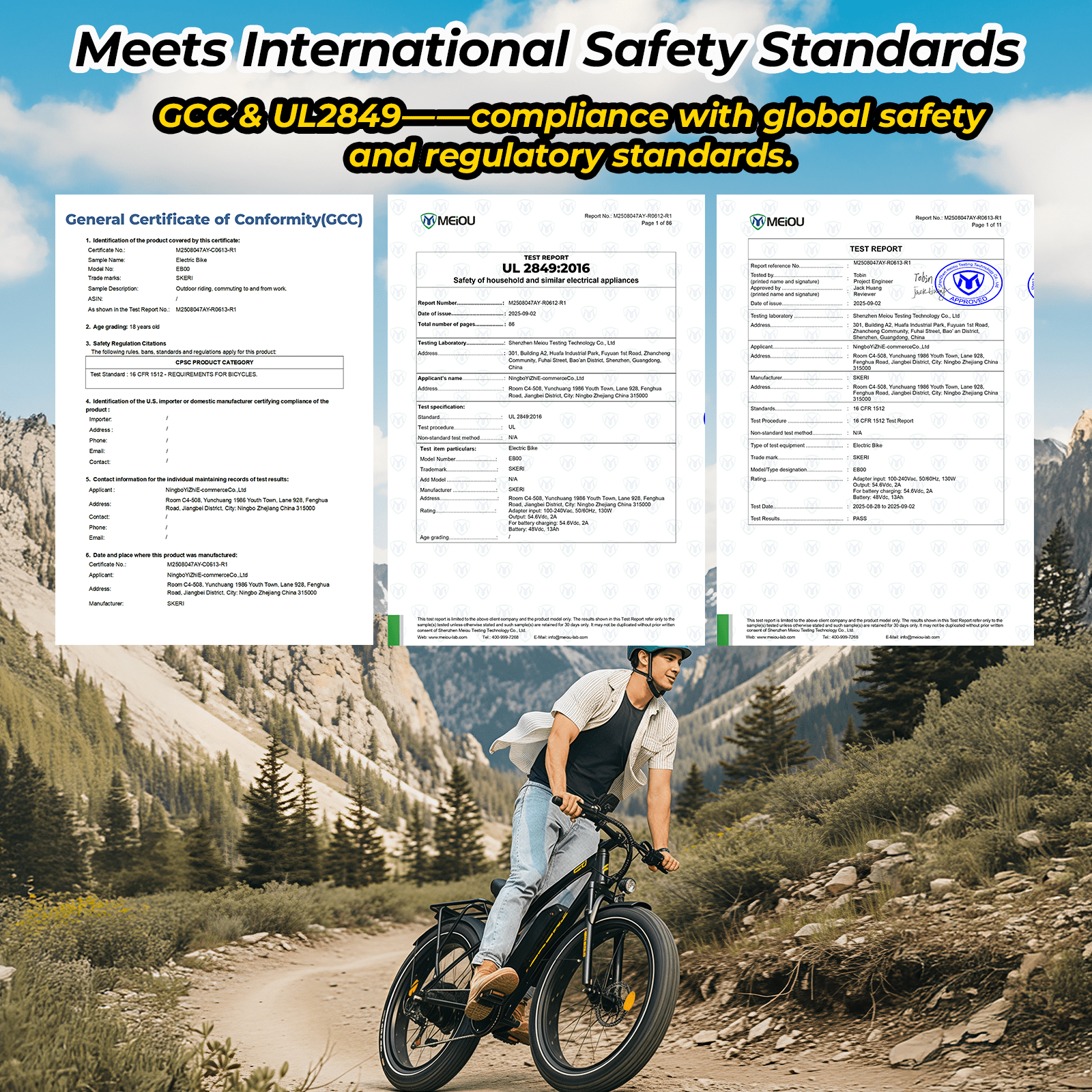 Skeri Electric Bike, 26"x4.0" Fat Tire E Bike, 500W (Peak 1000) Motor, 48V 15.6Ah Removable Electric Bike for Adults, 60 Miles & 25 mph, Electric Bicycle with 7 Speed and Front Suspension