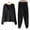 Black, variant on Brondbend Matching Sweatsuit Women Women Hoodies Pullover Long Sleeved Full Zipper Pullover Solid Stretchy Waist Jogger Outfits Fashion Loose Tracksuits Holiday Fall Winter Sets Black