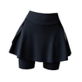 thumbnail image 1 of Falda de bádminton, falda corta para gimnasio, ropa transpirable para mujer, falda plisada Negro, 1 of 9