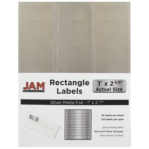 jam paper silver matte foil mailing address labels 2 5 8 x 1 silver address label