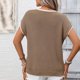 thumbnail image 5 of Tejiojio Women's Ribbed Knit Top Ruffled Trim Round Neck Short Sleeve Casual Summer Blouse, 5 of 7