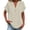 Beige, variant on Blouses For Women Summer V Neck Short Sleeve Button Detail Tassel Trim Casual Classic Travel Ready Brunch Outdoor Wear Polished Daytime Workday Errands