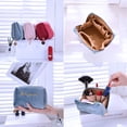 thumbnail image 2 of Velvet Zipper Clutch Cosmetic Bag Double Layer Large Capacity Cosmetics Storage Bag Embroidered Cylinder Lipstick Bag, 2 of 8