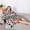 thumbnail image 5 of Oversized Wearable Blanket Hoodie,Pioneer Flower Floral Print Pattern Sherpa Blanket Hoodie with Super Pockets,Super Warm Fuzzy Pullover for Women & Men, 5 of 6