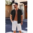 thumbnail image 7 of COOFANDY Mens Knit Shirt Short Sleeve Button Down Shirts Casual Summer Beach Vintage Polo Shirts, 7 of 7