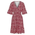 thumbnail image 6 of Teissuly New Oversized Casual V-neck Floral Loose And High Elastic Beach Resort Dress, 6 of 8