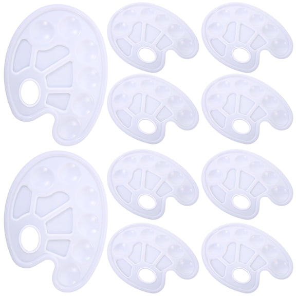 Hytrove 10Pcs White Paint Pallet Trays for Art and Craft Use Practical Paint Holder
