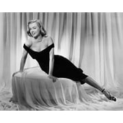 Marilyn Monroe gorgeous in black dress pulled down from shoulders 8x10 photo