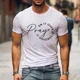 thumbnail image 1 of Camiseta de verano extragrande para hombre, "Pray on It, Pray Over It, Pray Through It", nueva camiseta de moda con cuello redondo, camiseta luminosa para hombre, 1 of 7