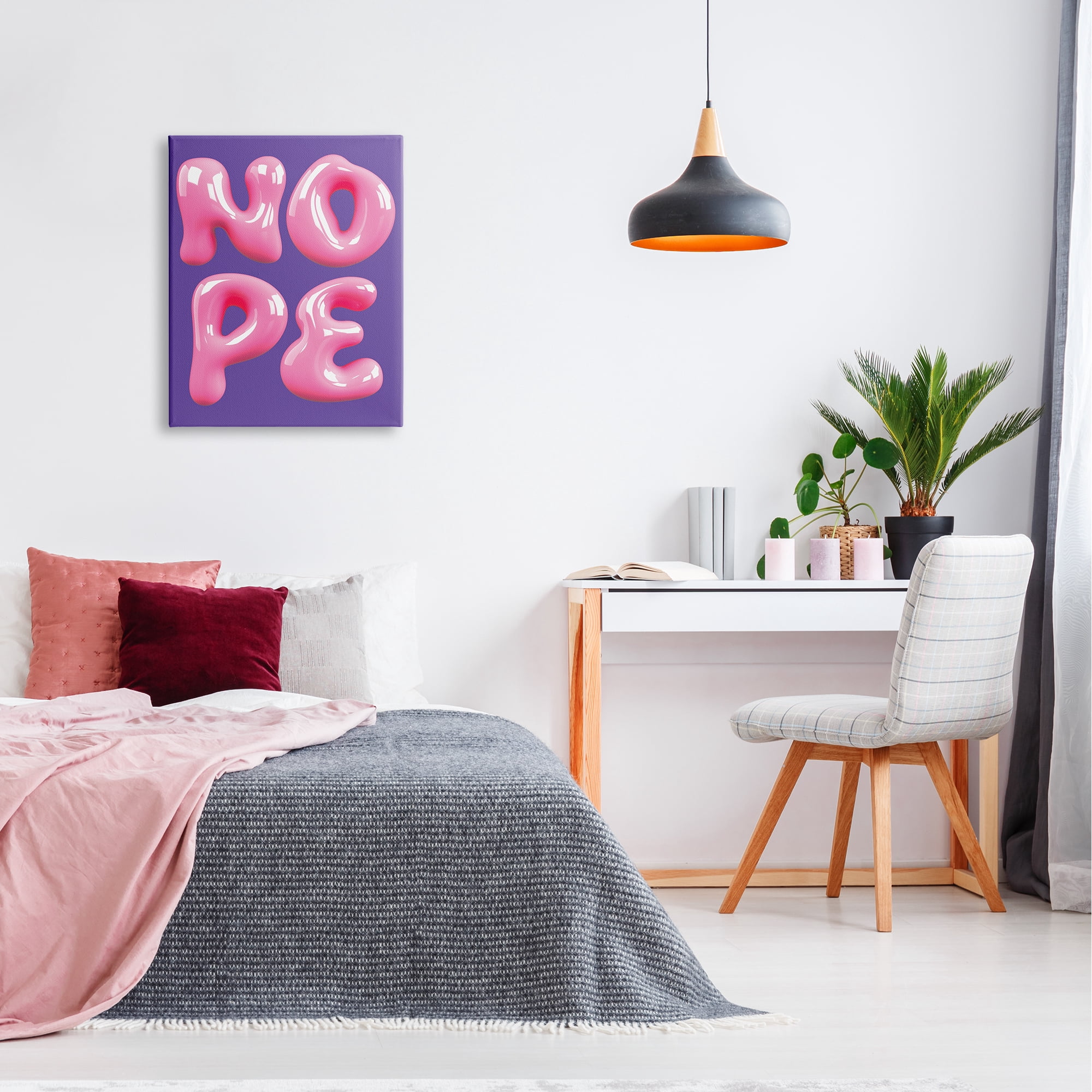 Stupell Industries Abstract Nope Bold Text Typography Painting Gallery Wrapped Canvas Art Print Wall Art, 24 x 30