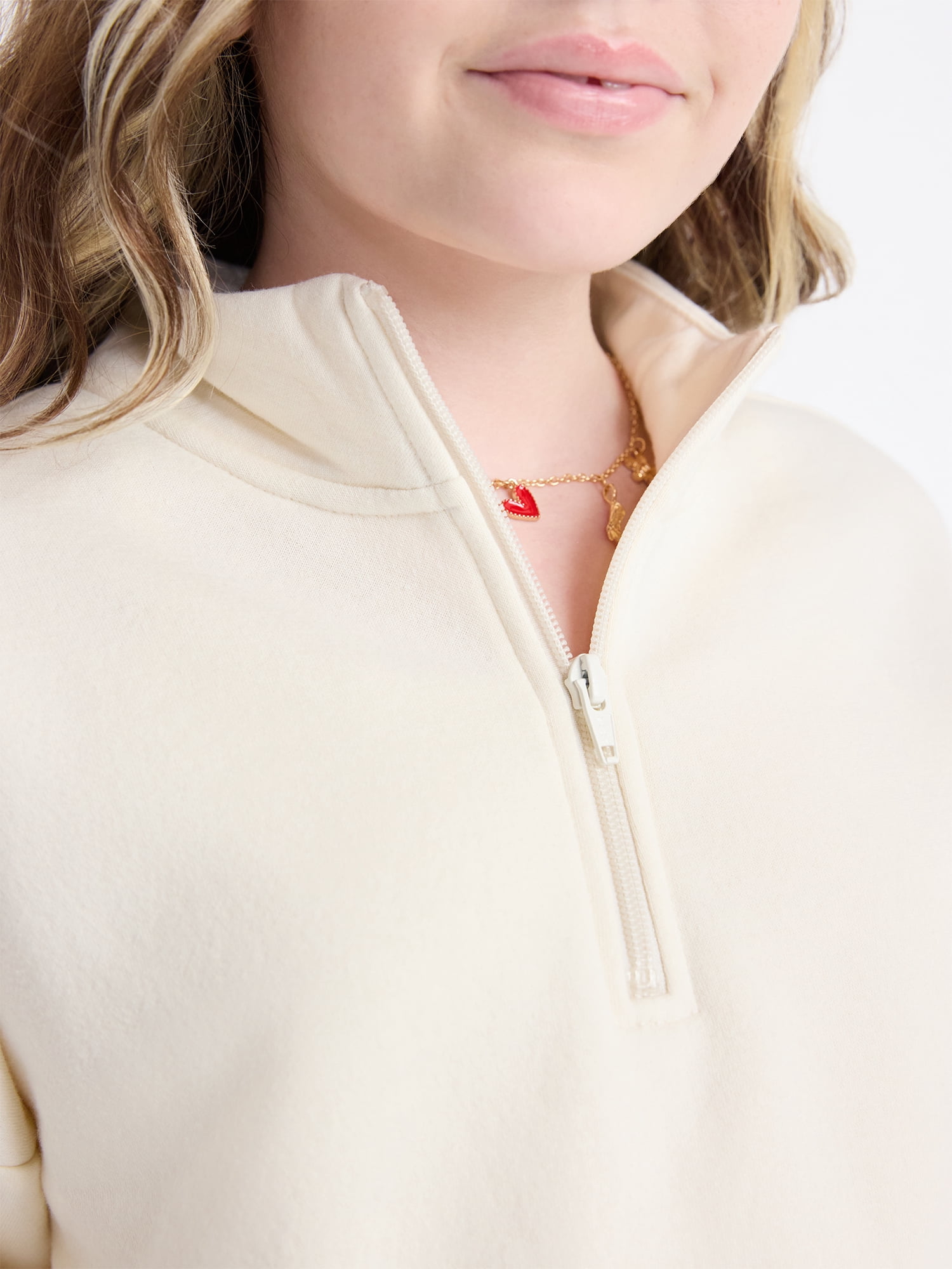 Weekend Academy Girls Fleece Quarter Zip Sweatshirt, Sizes 4-18