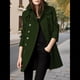 thumbnail image 5 of Abrigo Cruzado de Invierno para Mujer, Elegante Abrigo Tipo Gabardina de Mezcla de Larga con Cuello de Solapa y Botones Verde L, 5 of 6