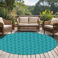 thumbnail image 5 of 5ft Round Rug, Teal Morocco Non-Skid Rubber Backing Large Area Rugs - Living Room Bedroom Home Office, Geometric Leaf Diamond Lattice Abstract Indoor Floor Mat Carpets Washable Rug, 5 of 9