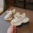 thumbnail image 2 of Povozer Toddler Shoes Toddler Kids Girls Boys Running Shoes Sneakers(Gold,2.5 Big Kid), 2 of 9