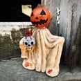 thumbnail image 5 of LIJCC Cape Pumpkin Ornament The Guiding Wraith Figure Vintage Blow Pumpkin Wraith Halloween Resin Figure Collectible Witch Decor Pumpkin Head Statues for Indoor Outdoor, 5 of 9