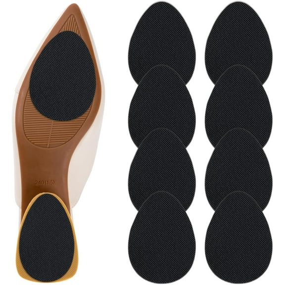 Non-Slip Shoes Pads Adhesive Shoe Sole Protectors, PandaTop High Heels Anti-Slip Shoe Grips (Black - 4 Pairs)
