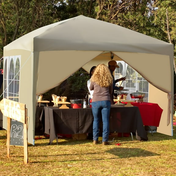 GoDecor 10'x 10' Pop Up Canopy Wedding Party Tent Outdoor Folding Gazebo Shade-4 Sides Yellow