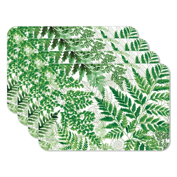 CounterArt Fernery 4-Pack Reversible Plastic Tabletop Placemats