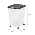 IRIS USA 69qt/54lbs Airtight Pet Food Storage Container with Casters, Black