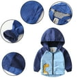 thumbnail image 4 of QUDDERR Kids Baby Windbreaker Jacket for Boys Zip Hooded Raincoat Toddler Thickened Cartoon Trench Outerwear for Fall Winter for 2-7 Years, 4 of 9
