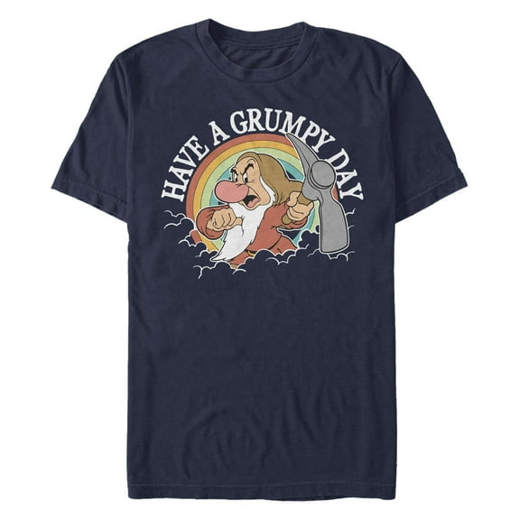 Men's Snow White and the Seven Dwarfs Have a Grumpy Day  Graphic Tee Navy Blue X Large