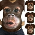 thumbnail image 3 of Reali Funny 3D Monkey Face Gorilla T-Shirt Orangutan Cosplay Short Sleeve Shirt Casual, 3 of 5